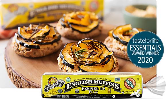 Roasted Squash and Vegan Ricotta Ezekiel 4:9 English Muffins